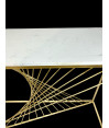 Consola grande dorada abanic mármol 81x121 cm