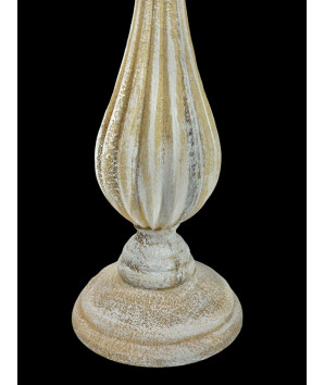 candelabro beige india en madera 28x11 cm