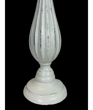 candelabro grande blanco en madera india 34x11cm