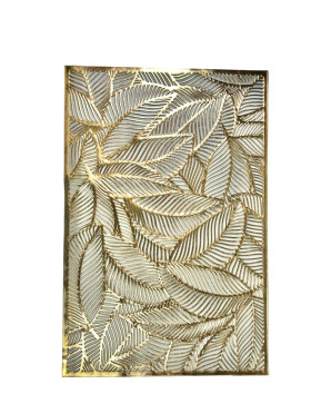individual dorado rectangular estilo hojas 30x45cm