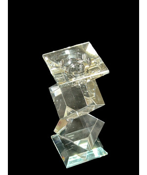 candelabro grande  en cristal cubos fino 18cm