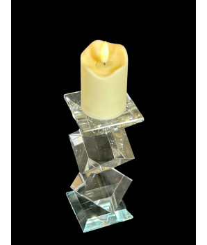 candelabro grande  en cristal cubos fino 18cm