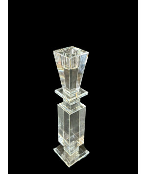 candelabro grande  en cristal diamon fino 25cm
