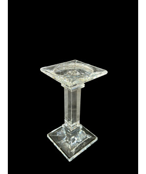 candelabro grande  en cristal cuadrado fino 18x9cm
