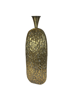 jarron grande  metalico dorado bottle asia 81x26 cm