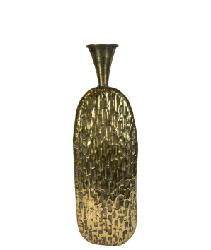 jarron grande  metalico dorado bottle asia 72x23 cm
