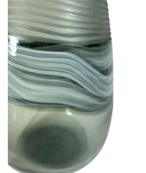 florero cristal grises matis 40x21 cm