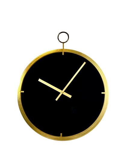 reloj en metal dorado y negro con argolla 85cm
