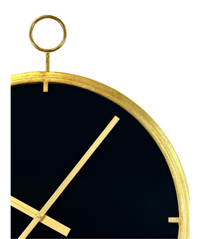 reloj en metal dorado y negro con argolla 85cm