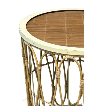 mesa bamboo con tapa grande 46x44cm