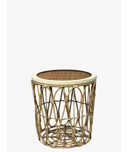 mesa bamboo con tapa grande 37x36cm