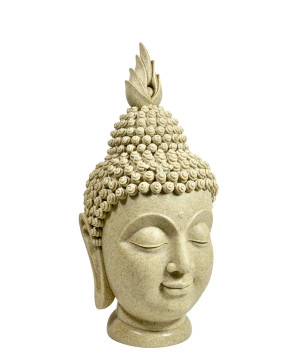Buda india mediano en polyrecina beige 37x16cm