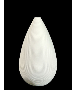 jarrono grande  oval white rayas 30x17cm