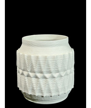 macetero ceramica white  geometrico mediano 15x14cm