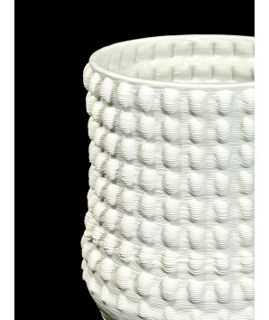macetero ceramica white texturiz 16x14cm